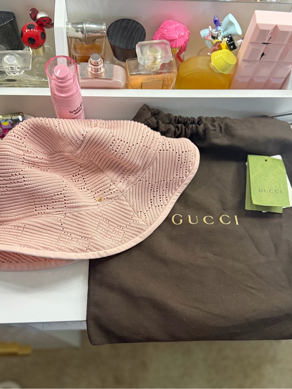 Gucci Light Pink Knit Bucket Hat